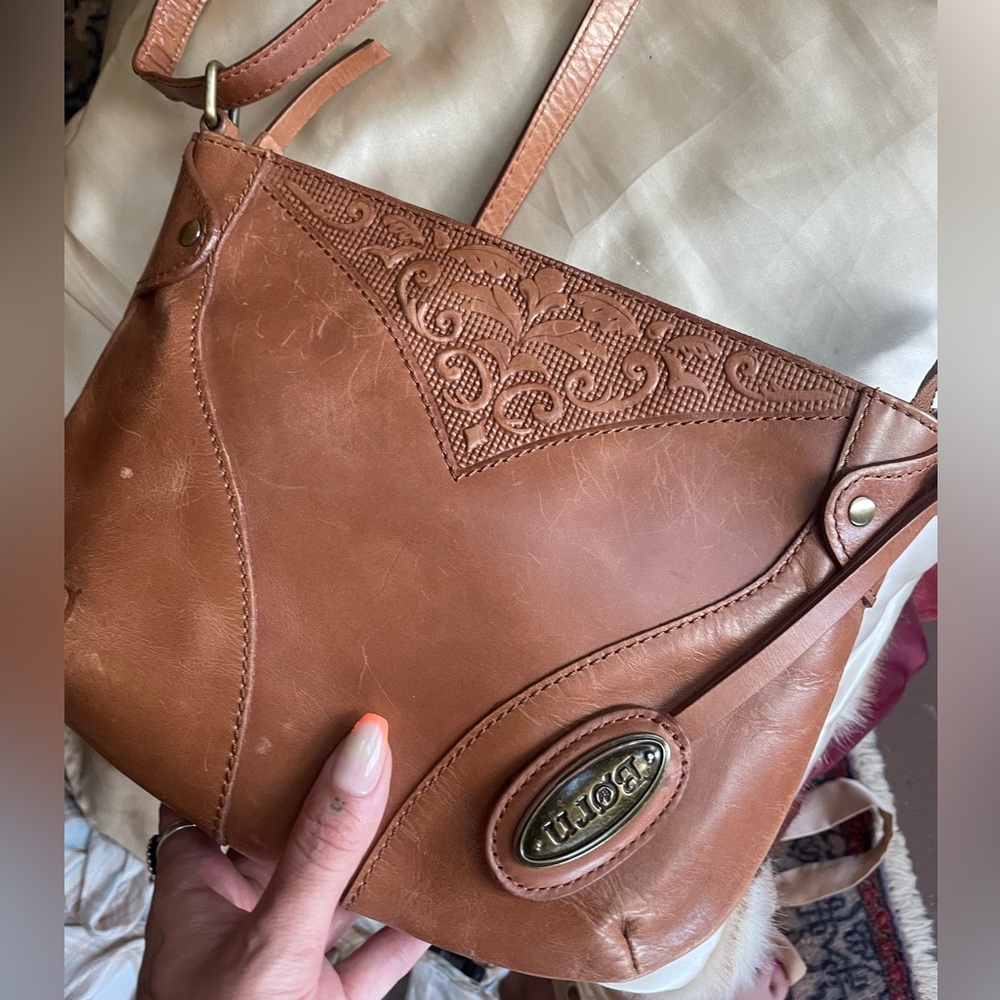 Born Leather Crossbody Bag with Ornate Detailing